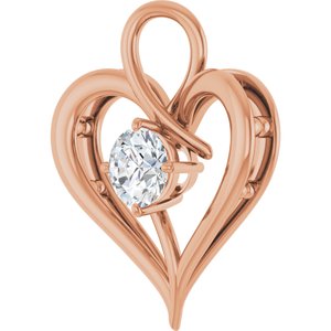 14K Rose Gold  6.5 mm Round Pendant Mounting – image 3