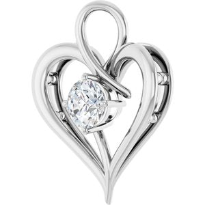 14K White Gold  6.5 mm Round Pendant Mounting – image 3