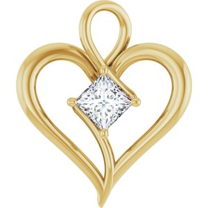 14K Yellow Gold  4.5 mm Square Pendant Mounting