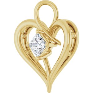 18K Yellow Gold  4 mm Square Pendant Mounting – image 3
