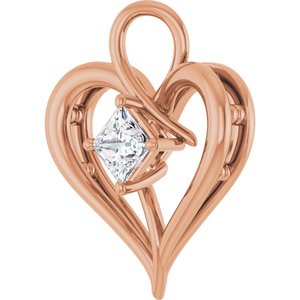 10K Rose Gold  4 mm Square Pendant Mounting – image 3