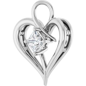 10K White Gold  4 mm Square Pendant Mounting – image 3