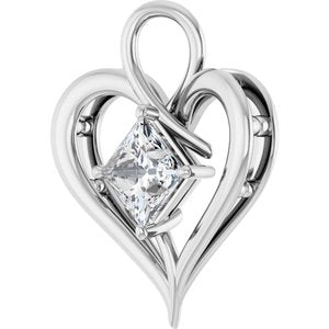 14K White Gold  7 mm Square Pendant Mounting – image 3