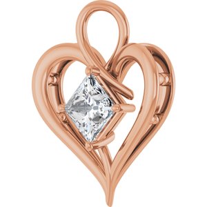 18K Rose Gold  7 mm Square Pendant Mounting – image 3