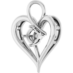 Platinum  5 mm Cushion Pendant Mounting – image 4