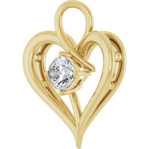 18K Yellow Gold  5 mm Cushion Pendant Mounting – image 3