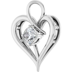 Platinum  5 mm Cushion Pendant Mounting – image 3
