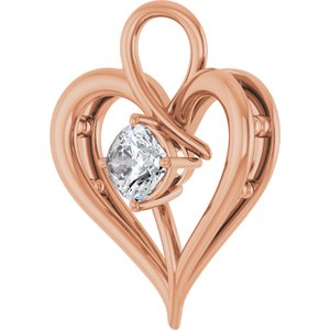 10K Rose Gold  5 mm Cushion Pendant Mounting – image 3