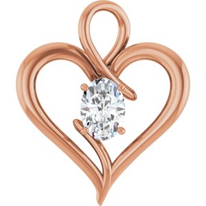 18K Rose Gold  7x5 mm Oval Pendant Mounting