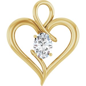 18K Yellow Gold  7x5 mm Oval Pendant Mounting