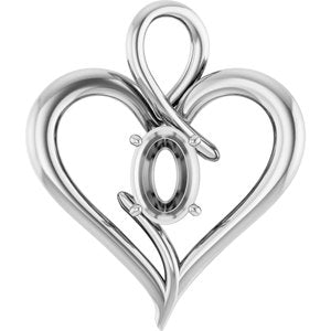Sterling Silver  7x5 mm Oval Pendant Mounting – image 2