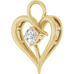 14K Yellow Gold  4.8 mm Round Pendant Mounting – image 3