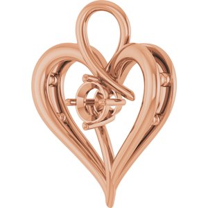 10K Rose Gold  4.8 mm Round Pendant Mounting – image 4
