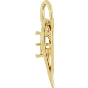 18K Yellow Gold  6.5 mm Round Pendant Mounting – image 6