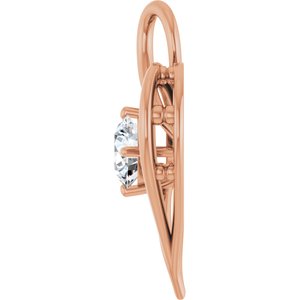 18K Rose Gold  6.5 mm Round Pendant Mounting – image 5