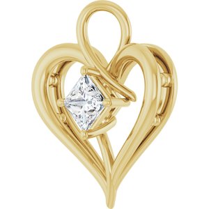 18K Yellow Gold  4.5 mm Square Pendant Mounting – image 3