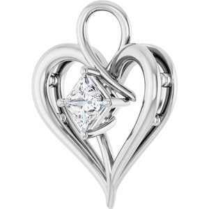18K White Gold  4.5 mm Square Pendant Mounting – image 3