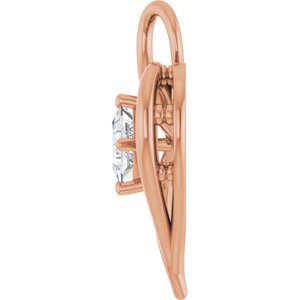 10K Rose Gold  4 mm Square Pendant Mounting – image 5