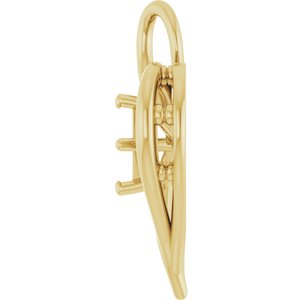 10K Yellow Gold  4 mm Square Pendant Mounting – image 6