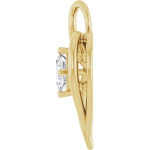 18K Yellow Gold  4 mm Square Pendant Mounting – image 5