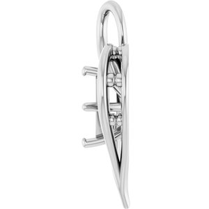 18K White Gold  6 mm Square Pendant Mounting – image 6