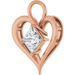 10K Rose Gold  8 mm Square Pendant Mounting – image 3