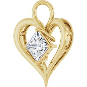 14K Yellow Gold  8 mm Square Pendant Mounting – image 3