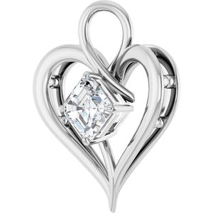Platinum  7 mm Asscher Pendant Mounting – image 3