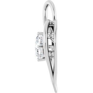 14K White Gold  6 mm Cushion Pendant Mounting – image 5