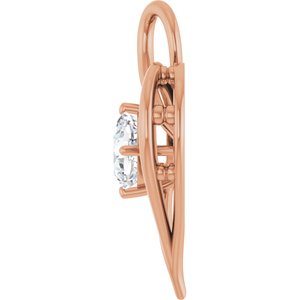 18K Rose Gold  6 mm Cushion Pendant Mounting – image 5