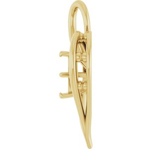 10K Yellow Gold  6 mm Cushion Pendant Mounting – image 6