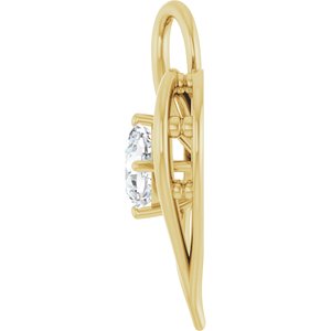 14K Yellow Gold  6 mm Cushion Pendant Mounting – image 5