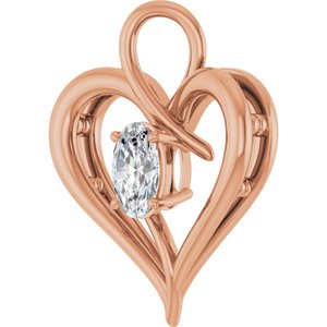 10K Rose Gold  6x4 mm Oval Pendant Mounting – image 3