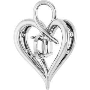 Platinum  6x4 mm Oval Pendant Mounting – image 4