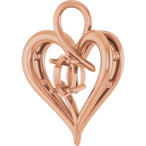 14K Rose Gold  6x4 mm Oval Pendant Mounting – image 4