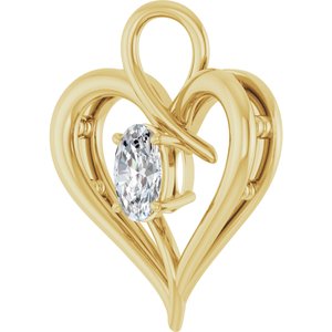 14K Yellow Gold  6x4 mm Oval Pendant Mounting – image 3