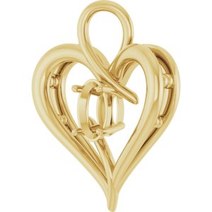 14K Yellow Gold  6x4 mm Oval Pendant Mounting – image 4