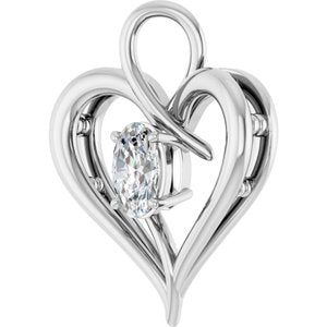 18K White Gold  6x4 mm Oval Pendant Mounting – image 3