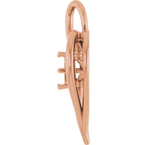 10K Rose Gold  4.4 mm Round Pendant Mounting – image 6