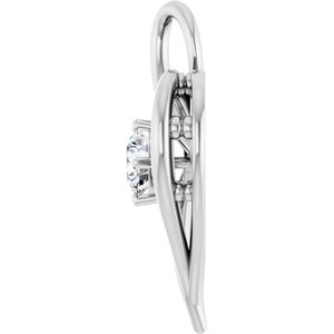 14K White Gold  4.4 mm Round Pendant Mounting – image 5