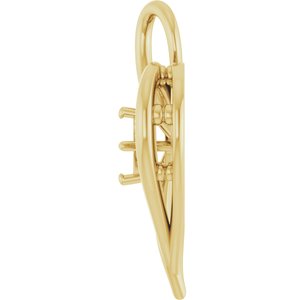 10K Yellow Gold  4.4 mm Round Pendant Mounting – image 6