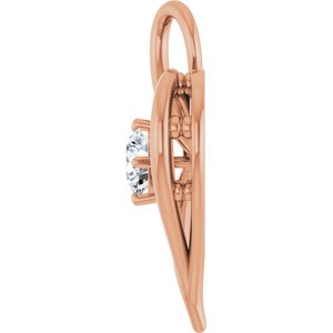 14K Rose Gold  4.4 mm Round Pendant Mounting – image 5