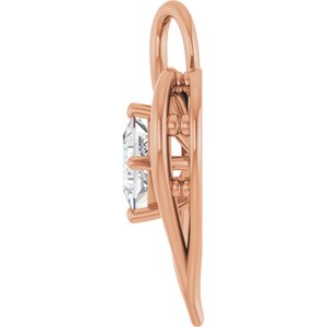 10K Rose Gold  5 mm Square Pendant Mounting – image 5