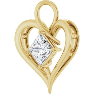 18K Yellow Gold  7.5 mm Square Pendant Mounting – image 3