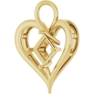 10K Yellow Gold  7.5 mm Square Pendant Mounting – image 4