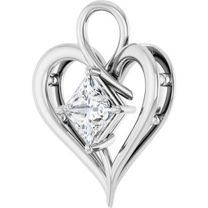 14K White Gold  7.5 mm Square Pendant Mounting – image 3