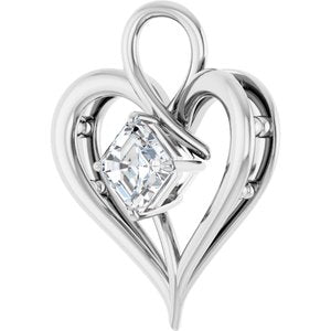 Platinum  6 mm Asscher Pendant Mounting – image 3