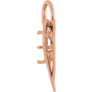 14K Rose Gold  8 mm Asscher Pendant Mounting – image 6