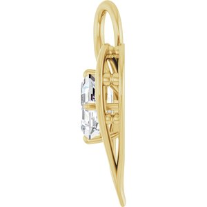 18K Yellow Gold  8 mm Asscher Pendant Mounting – image 5