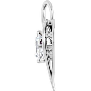14K X1 White Gold  8 mm Asscher Pendant Mounting – image 5